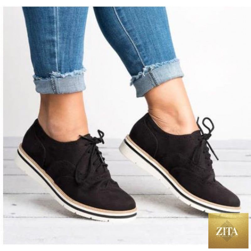 Women’s retro British-style casual sneakers by Zita La Belle Elite, featuring classic design and comfortable everyday footwear.