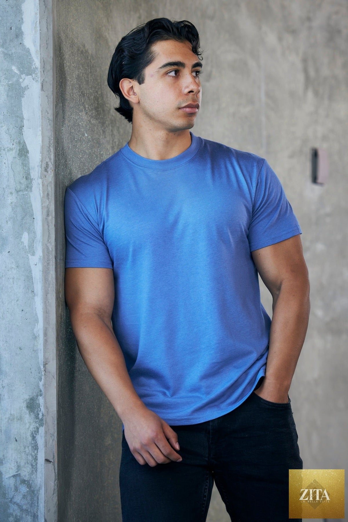 Men's Spun Bamboo short sleeve T-shirt in classic cut, made from bamboo viscose and organic cotton, shown in a natural fabric texture.