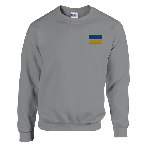 Sweat-shirt Drapeau de l'Ukraine en broderie Amethyst Clover