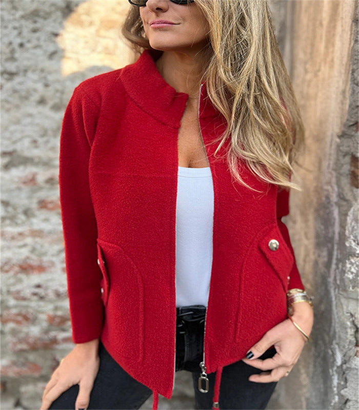 Women's professional blazer suit with lapel jacket in multiple colors, stylish and tailored for office or formal wear.
