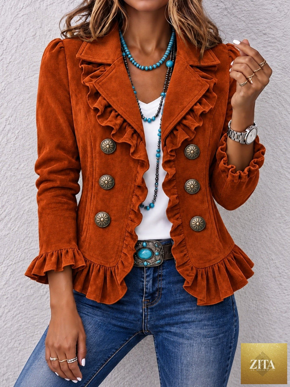 Women's Buttoned Long-Sleeve Cardigan Jacket