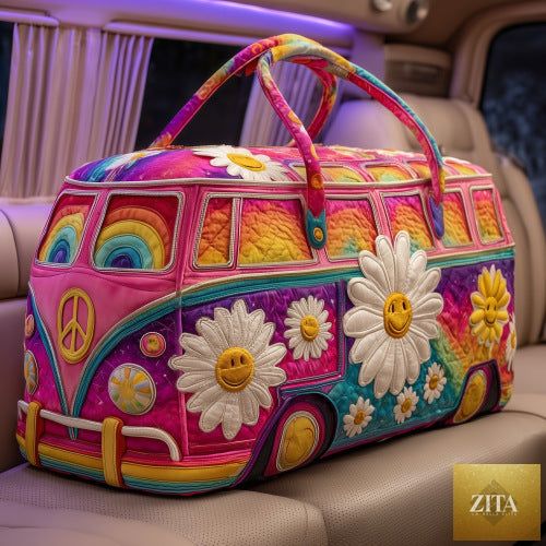 Quilted short-distance tote travel bag by Social Buzz eSIMs, multifunctional sports and fitness bag with embroidery design.
