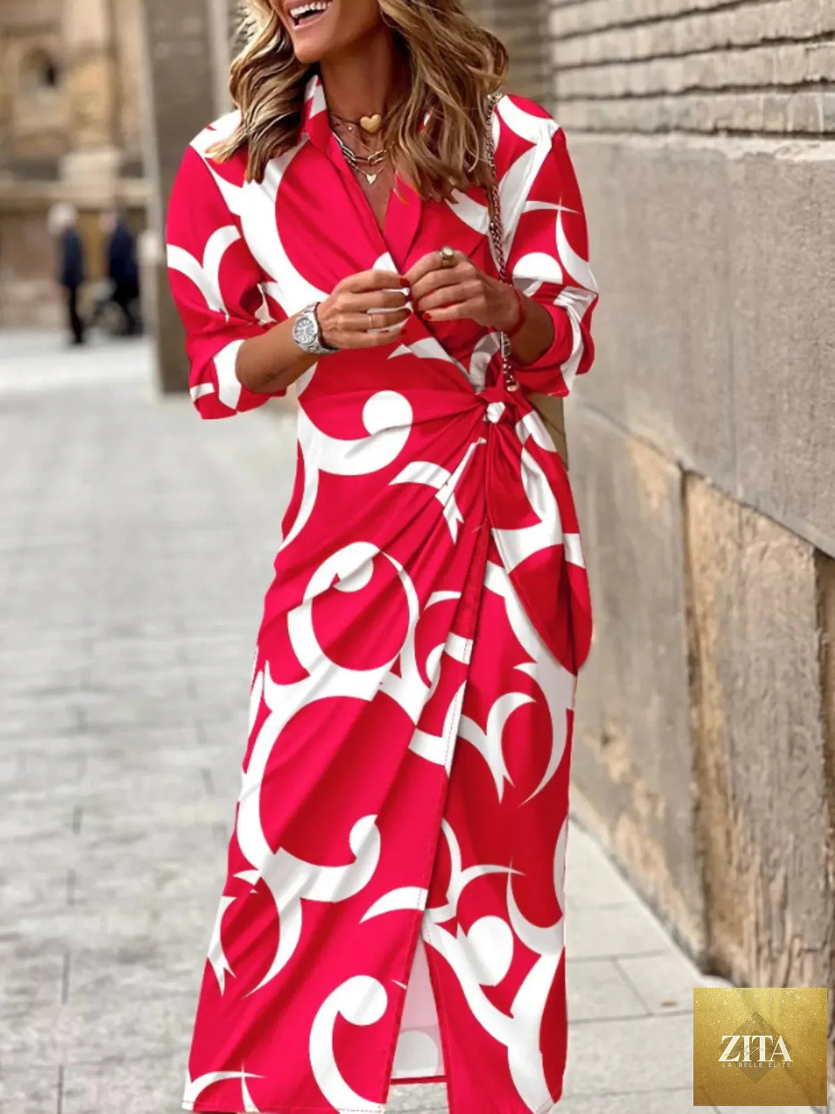 Printed collared neck shirt dress by Shopiebay featuring a button-down front and a casual, stylish design.