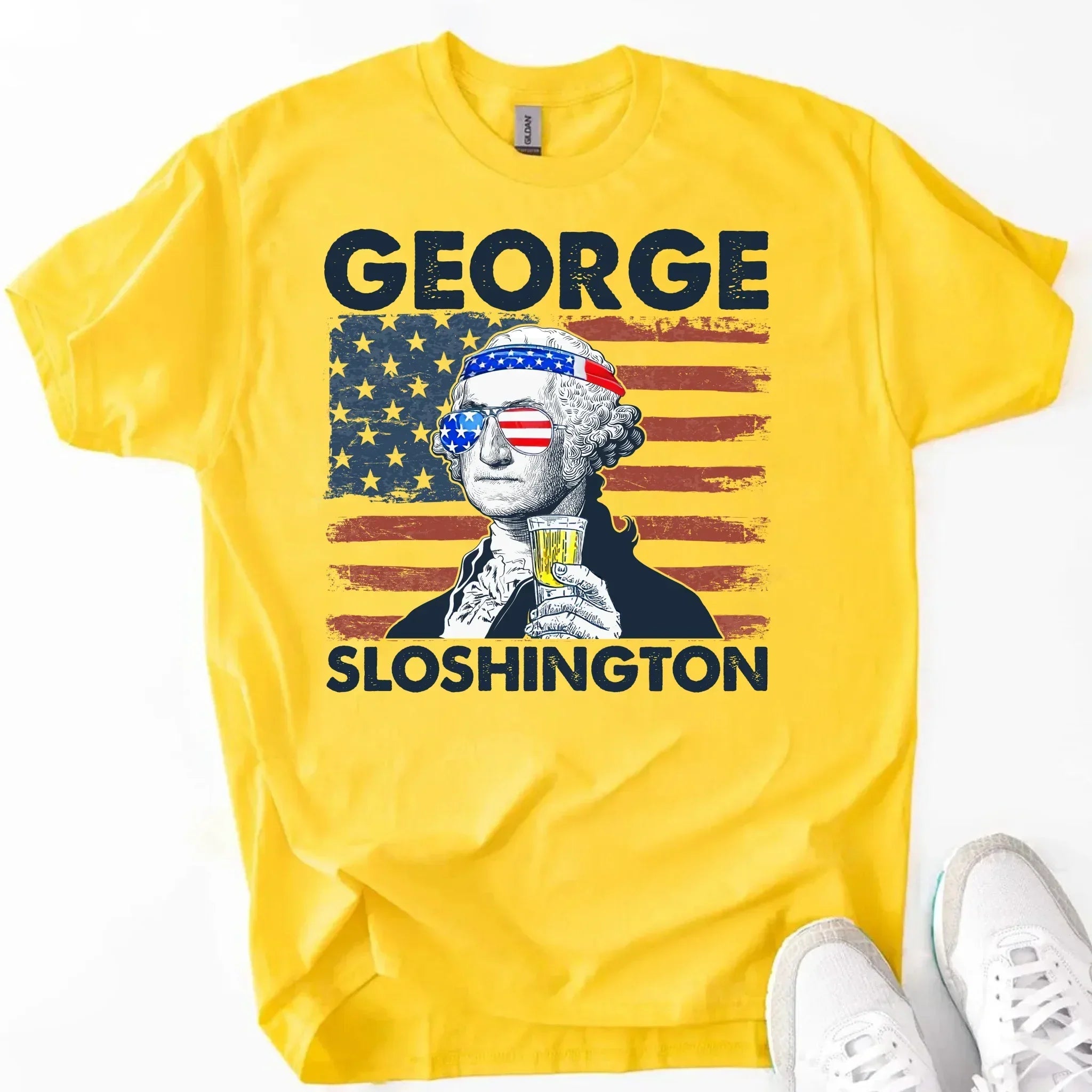 George Sloshington 4th of July Shirt โ Washington Drinking Party Tee