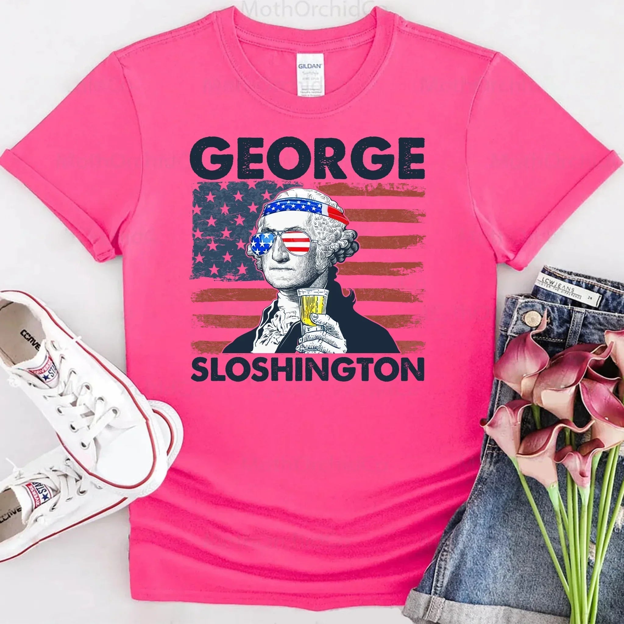 George Sloshington 4th of July Shirt โ Washington Drinking Party Tee