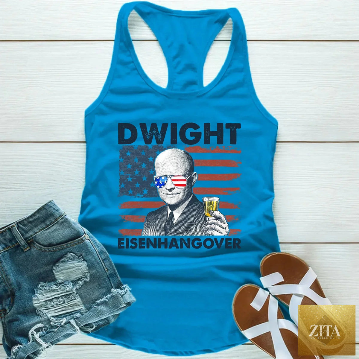 Unisex Eisenhangover Drinking Shirt by Adorb Custom Tees featuring a humorous 4th of July celebration design.