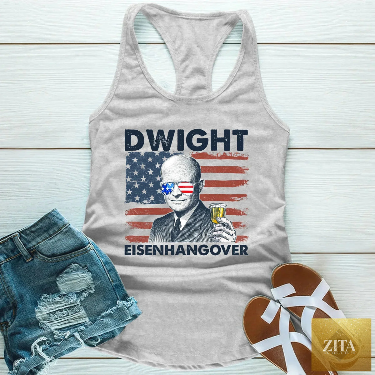 Unisex Eisenhangover drinking shirt for 4th of July, featuring a humorous design, by Adorb Custom Tees.