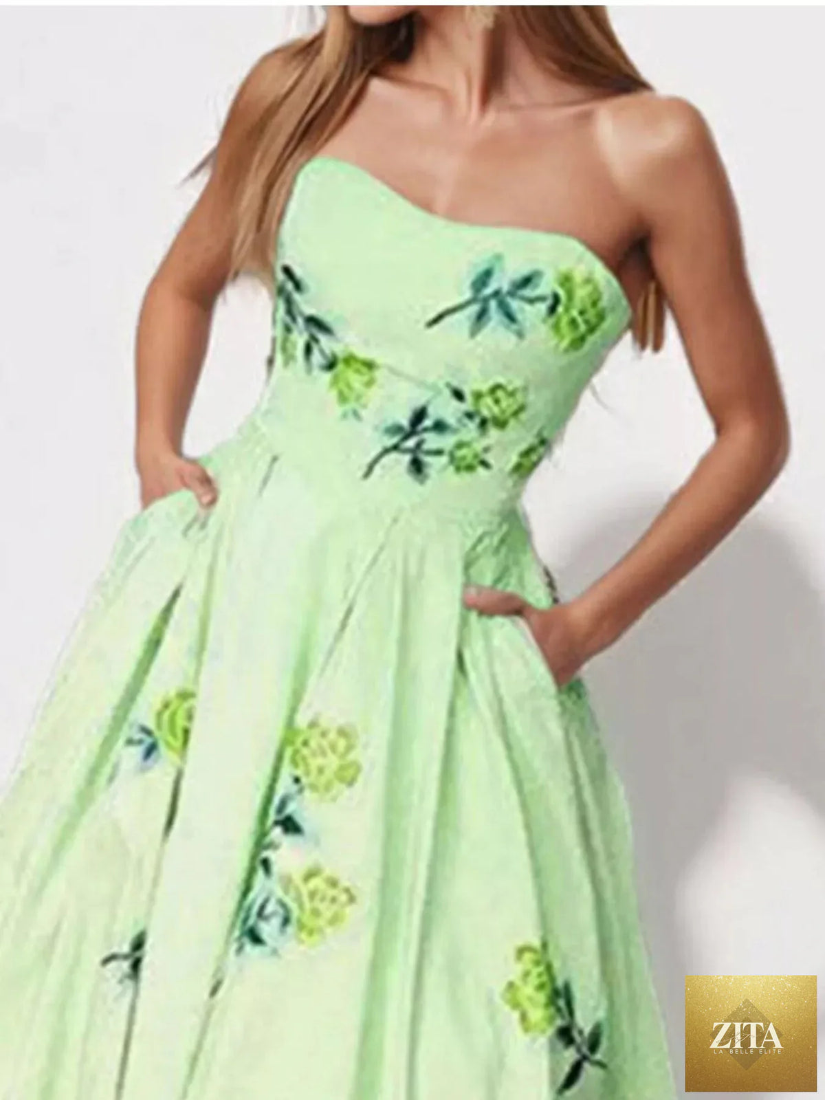 Floral print tube maxi dress by Shopiebay featuring a fitted bodice and flowing skirt, perfect for summer or casual occasions.