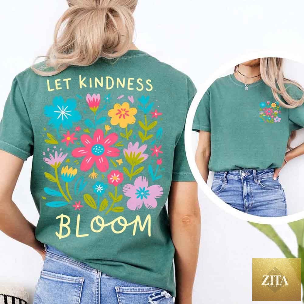 Comfort Colors T-shirt featuring "Kindness Matters" positive quote, casual fit, in soft fabric, by Adorb Custom Tees.
