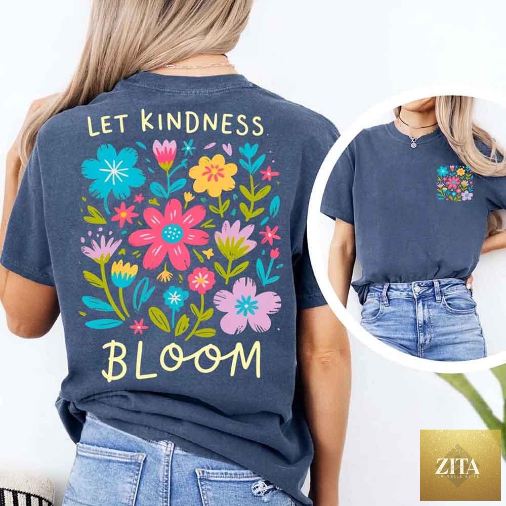 Comfort Colors T-shirt with "Kindness Matters" positive quote, casual fit, in soft fabric, by Adorb Custom Tees.