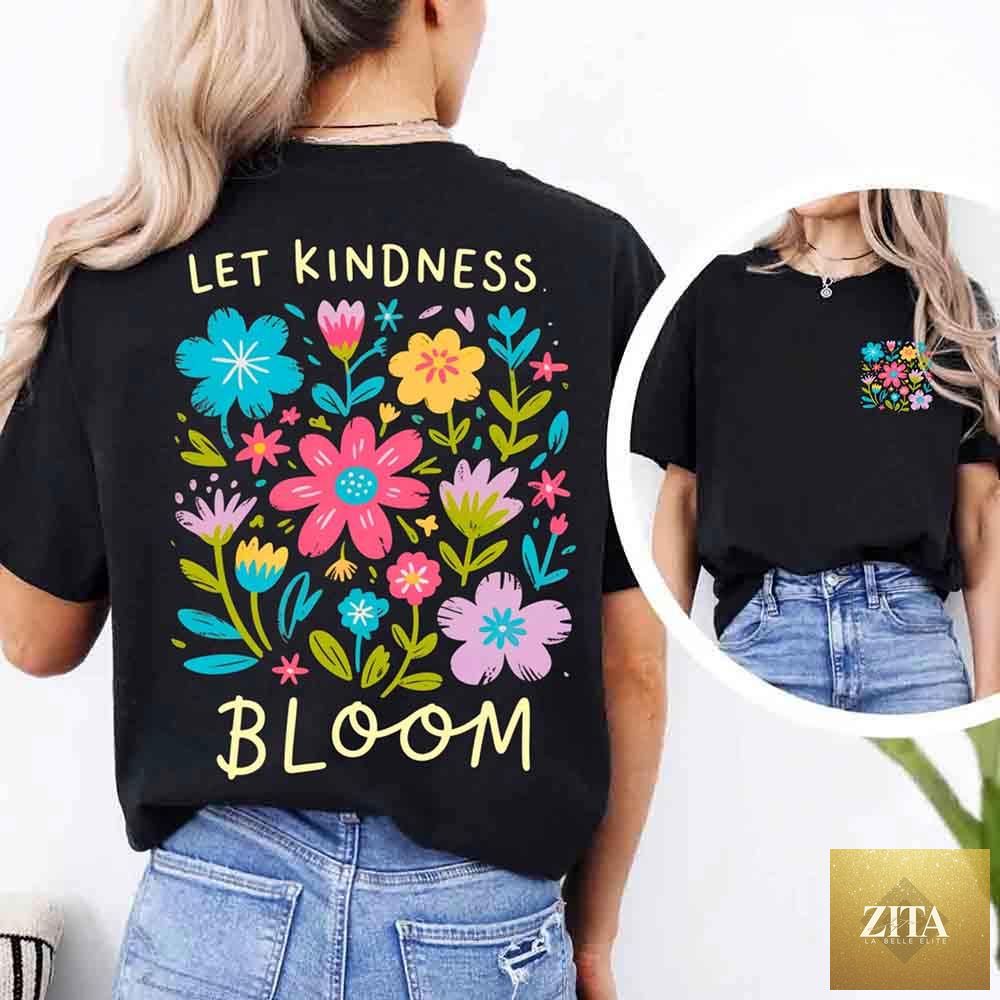 Comfort Colors T-Shirt with "Kindness Matters" positive quote, featuring a casual fit and printed design by Adorb Custom Tees.