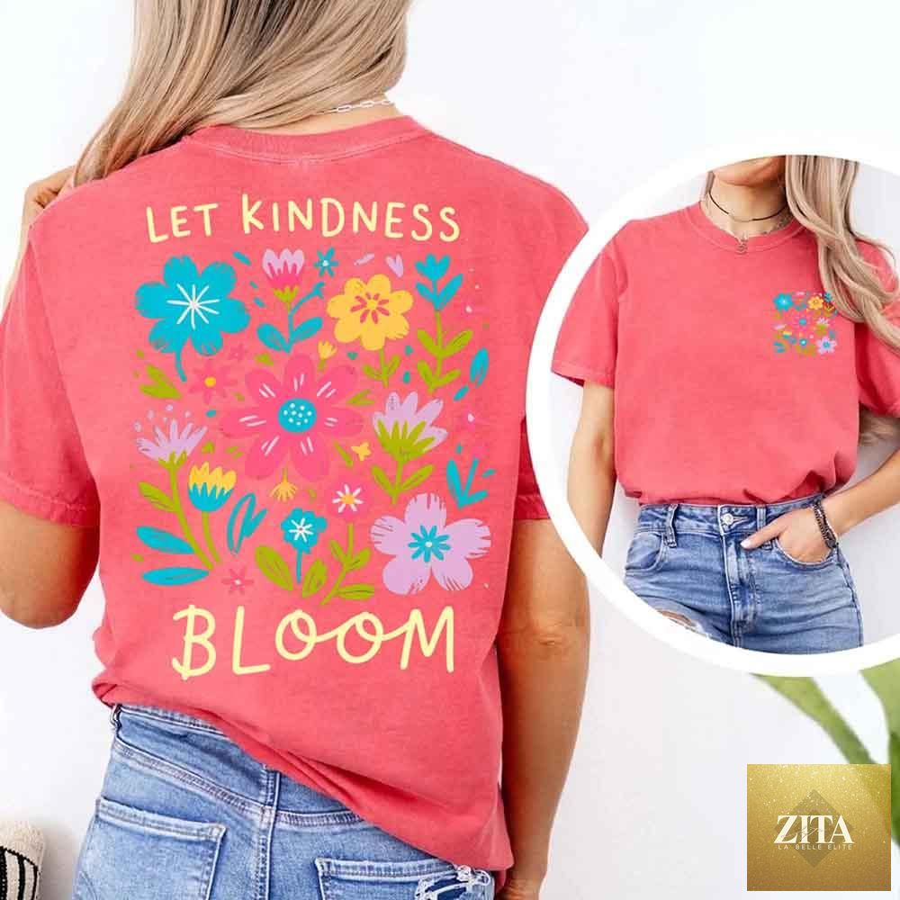 Comfort Colors T-Shirt by Adorb Custom Tees featuring "Kindness Matters" positive quote graphic on soft fabric.