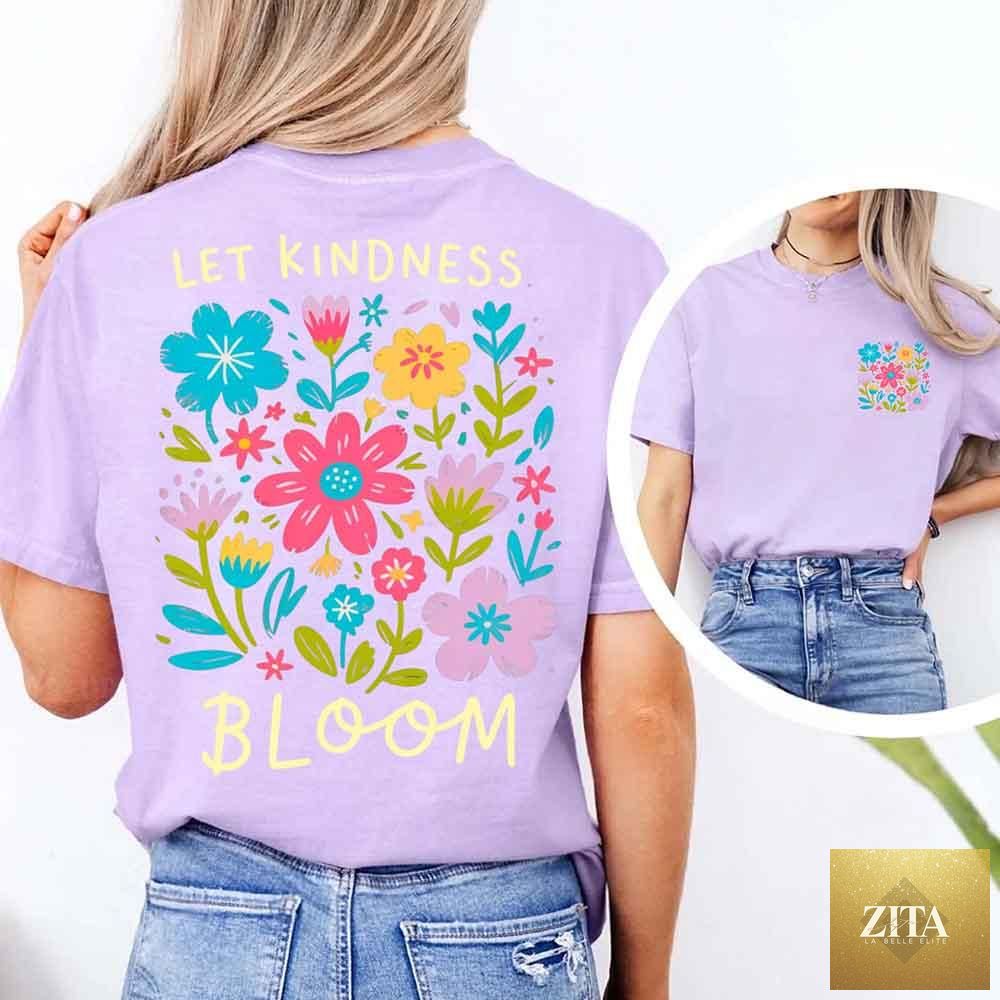 Comfort Colors T-Shirt with "Kindness Matters" positive quote, featuring a casual fit and soft fabric in natural colors.
