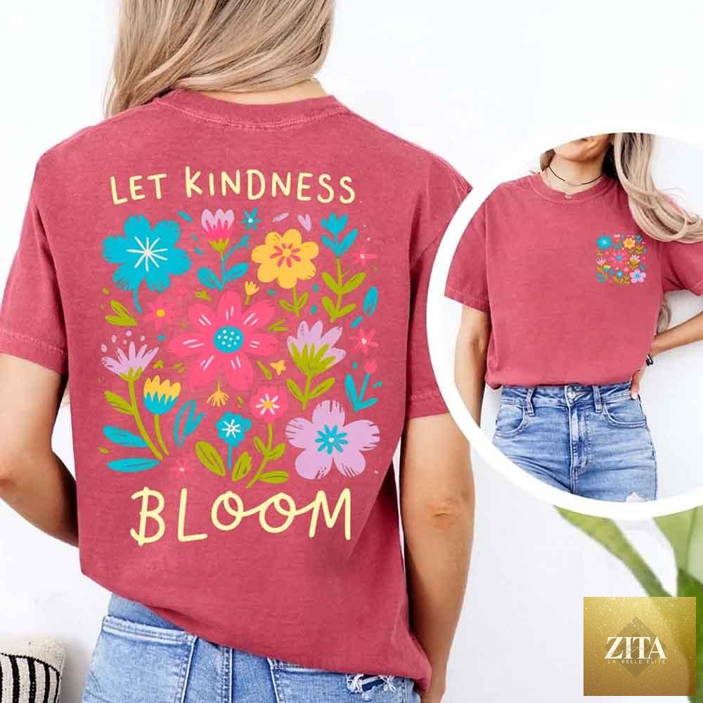 Comfort Colors T-shirt featuring a "Kindness Matters" positive quote in black text on a soft, casual tee.