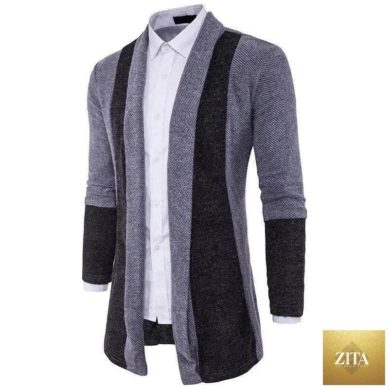 Mandotos men's casual cardigan sweater, knitwear coat with button closure, stylish men's clothing for everyday wear.