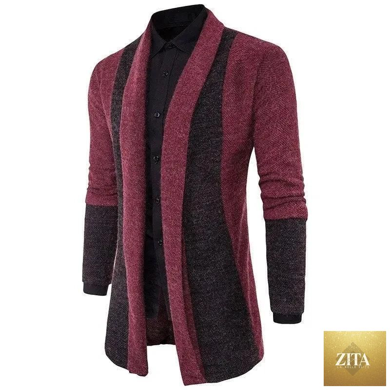 Mandotos men's casual cardigan sweater with knit design, men's coat, stylish knitwear for everyday wear