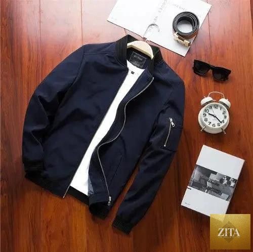 Men's casual baseball jacket by MANDOTOS, youth trend-inspired, featuring a comfortable fit and stylish design.