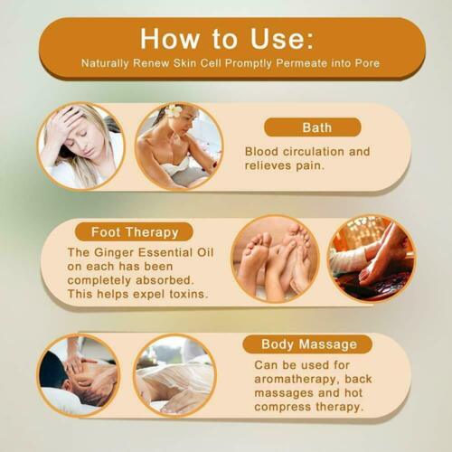 Lymphatic Drainage Ginger Oil Therapy Massage Plant Essential Oil Pink Iolaus