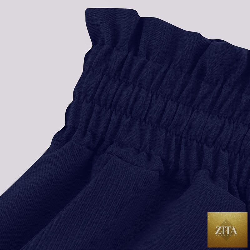 Women's high waist wide-leg casual pants by Zita La Belle Elite, shown in a relaxed fit with a flowy silhouette.