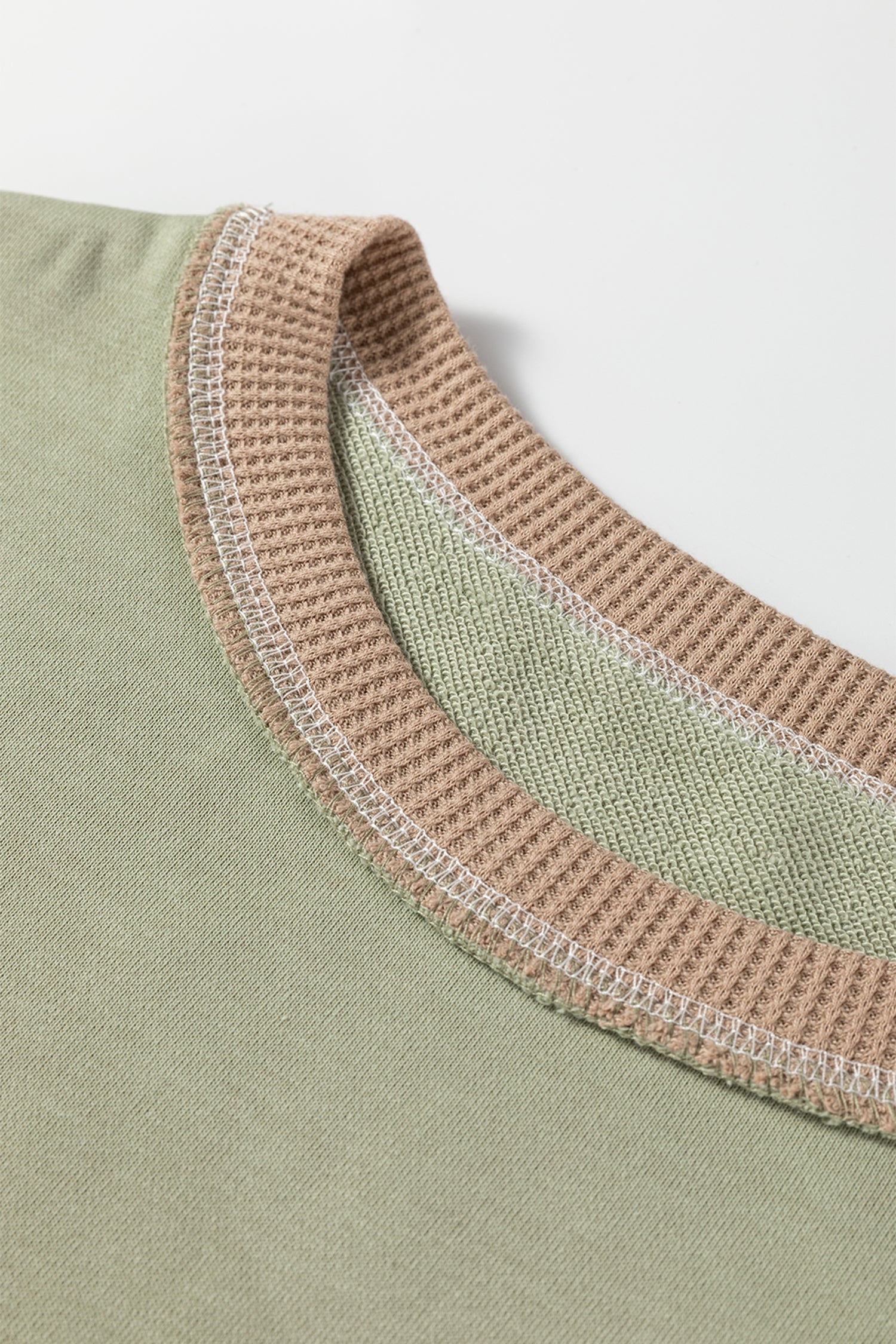 Colorblock Waffle Patchwork Oversize Sweatshirt Byzantium Bay