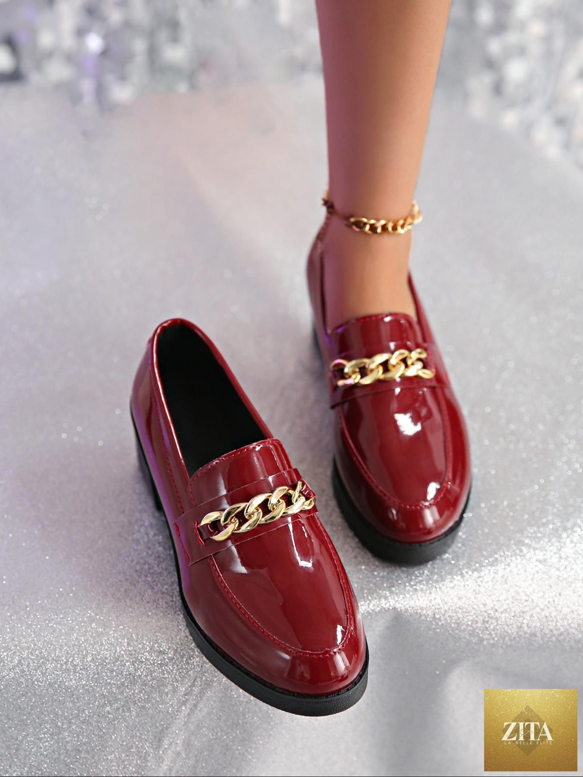 Women's FitiqueFit bowtie round toe low heel pumps in wide size, casual PU shoes with a stylish design and comfortable fit.