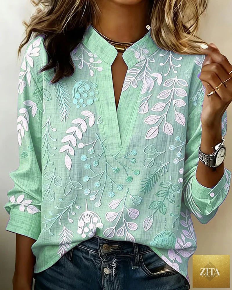 Women's casual 3D digital print shirt top by Zita La Belle Elite, featuring a vibrant, eye-catching design and comfortable fit.