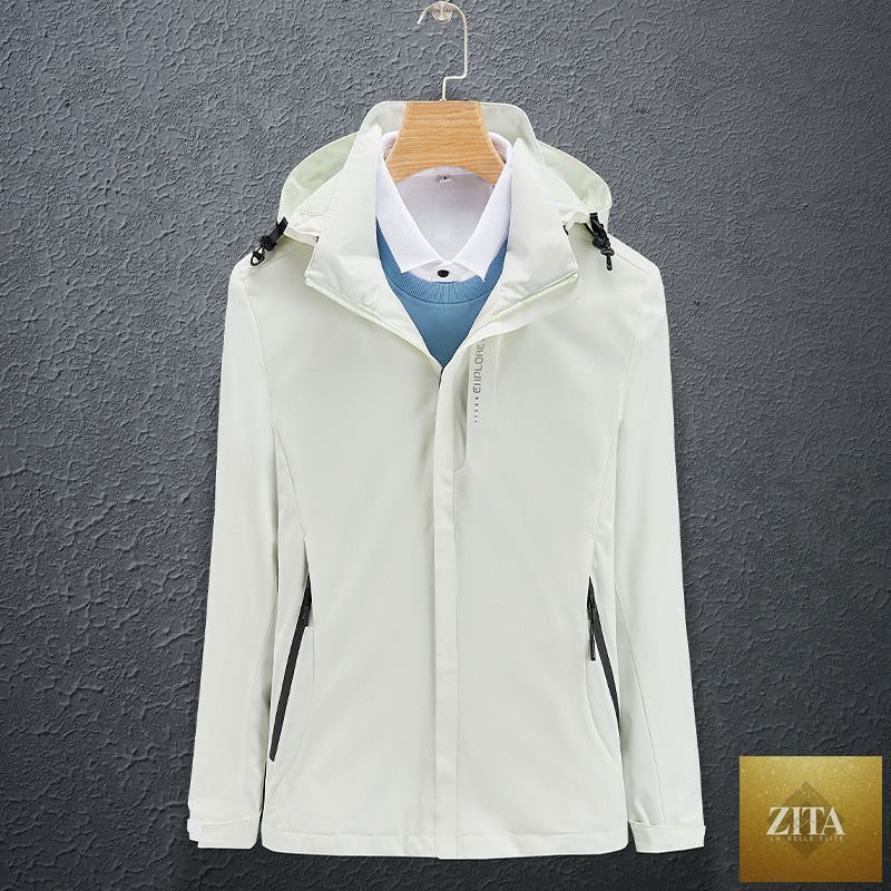 High-grade women's slim trench coat in classic style, waterproof outdoor jacket with a waist-slimming design.