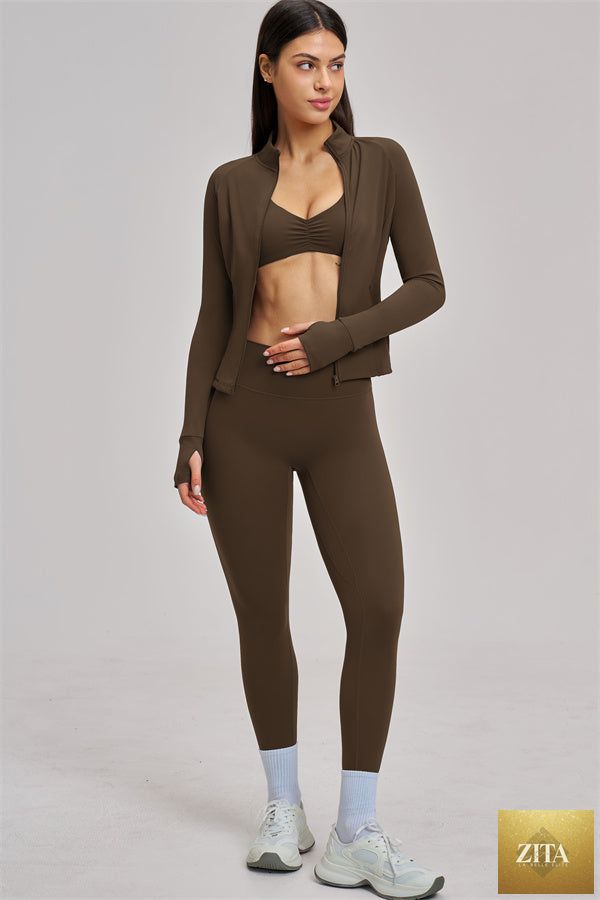 The Swoon Jacket Sports Bra Leggings 3-Piece Set