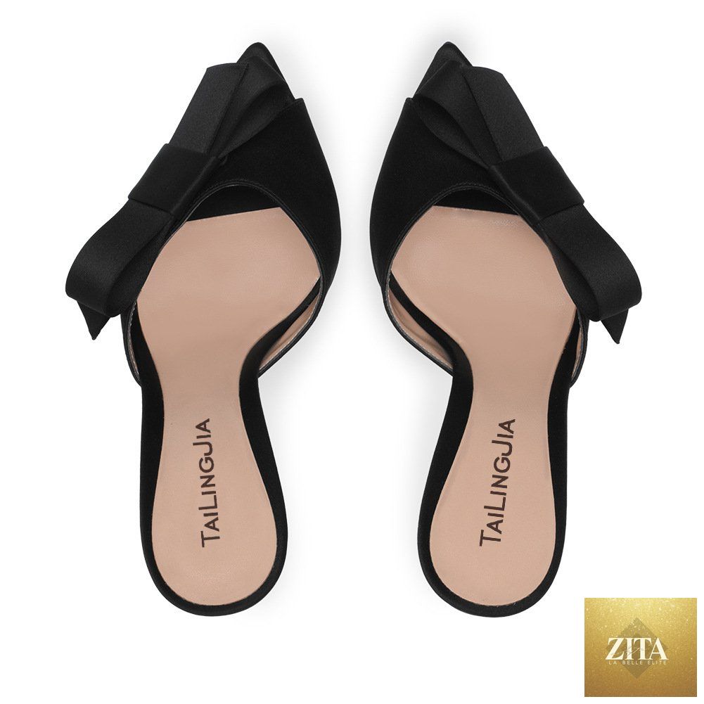 Black women's high heel espadrille shoes by Zita La Belle Elite, casual spring footwear with a comfortable, strong design.