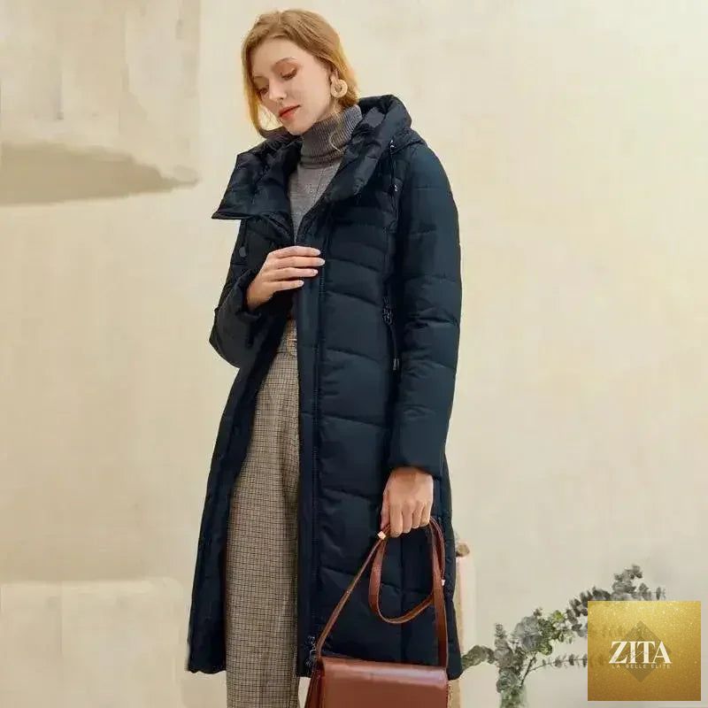 Femstylo women's warm parka jacket with elegant design, suitable for winter, featuring a stylish and cozy outerwear look.