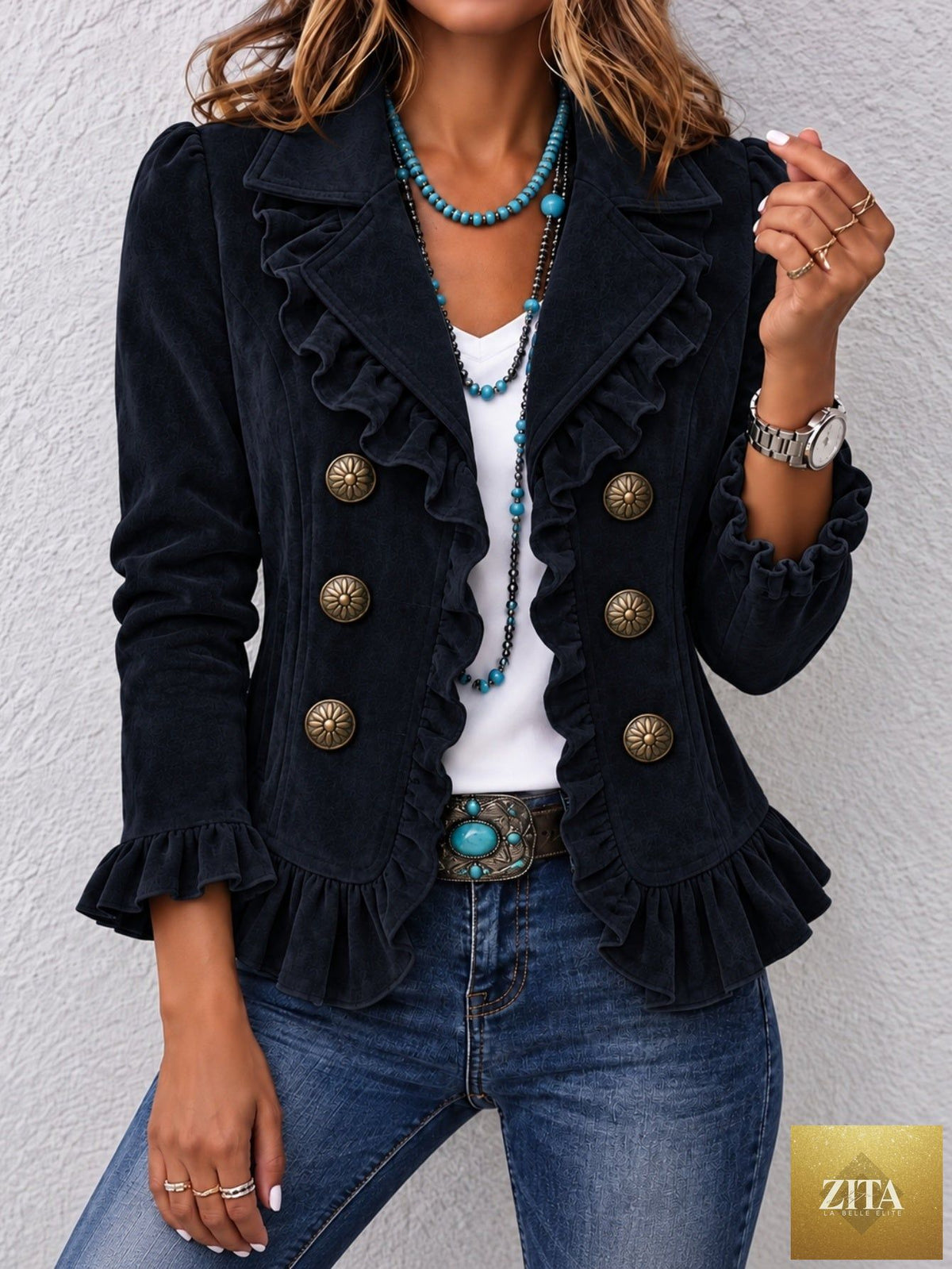 Women's Buttoned Long-Sleeve Cardigan Jacket
