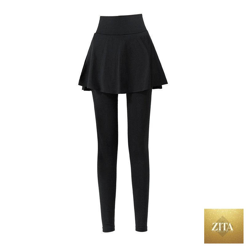 Women’s high-waisted yoga pants with butt-lifting design, black stretchy fabric, and comfortable fit for active wear.