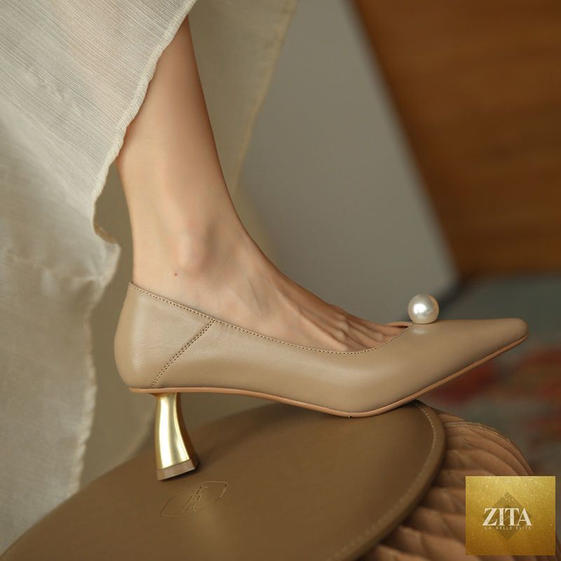 Pointed thick heel shoes by LadyShow.Store featuring stylish design, ideal for trendy dating and fashionable footwear.
