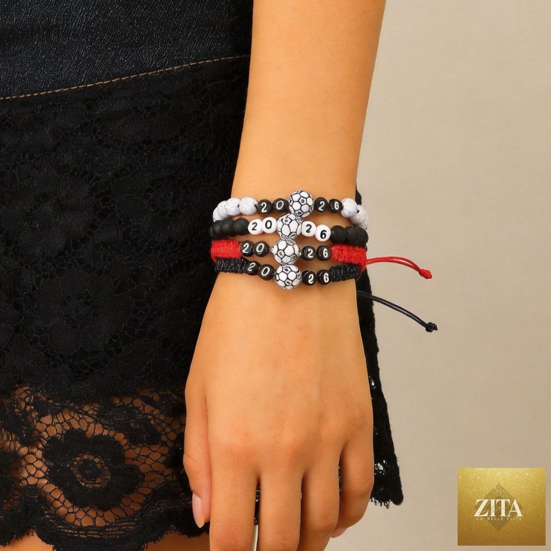 Adjustable woven USA, Canada, Mexico World Cup soccer bracelet with team flags, crafted by SHOMICOBOUTIQUE.