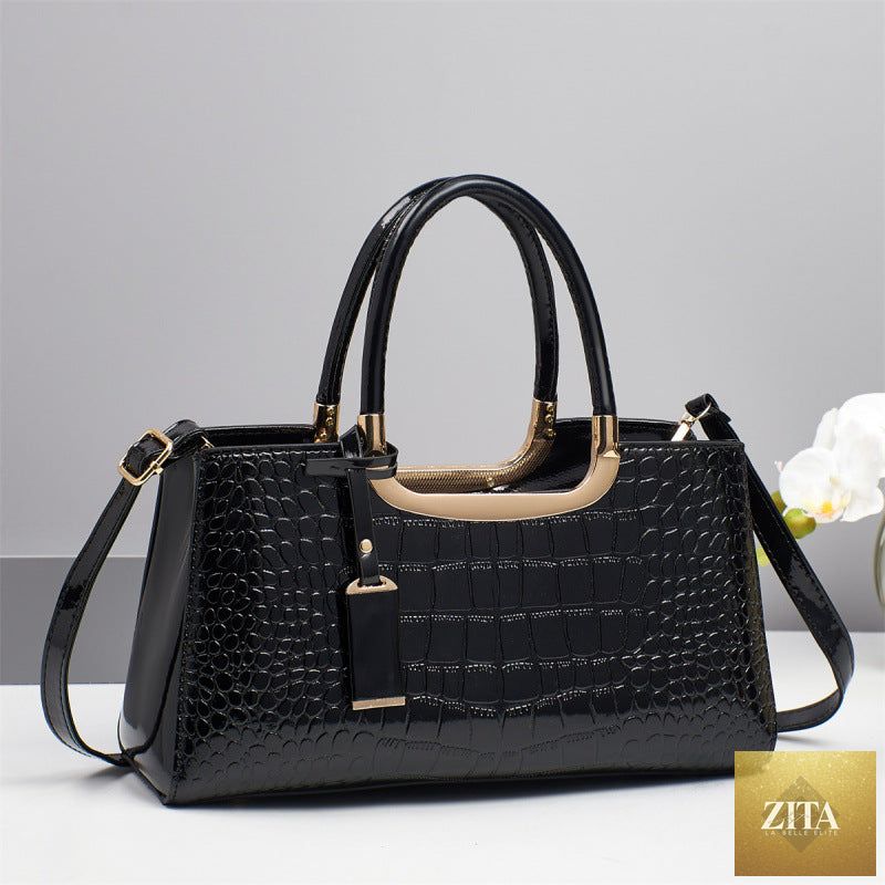 Elegant women's wedding bag by Social Buzz eSIMs, genuine leather shoulder and crossbody handbag with a sleek design.