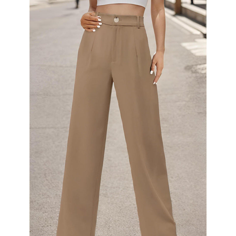 Women’s elegant FitiqueFit suit pants with pockets, casual office trousers featuring a tailored fit and classic design.