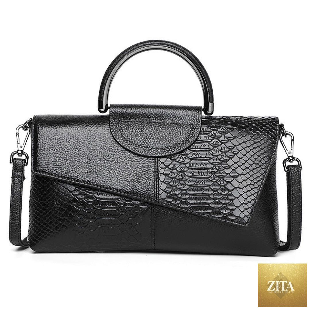 Large capacity women's evening clutch bag with crocodile pattern, nude luxury handbag, fashion crossbody purse for formal events.
