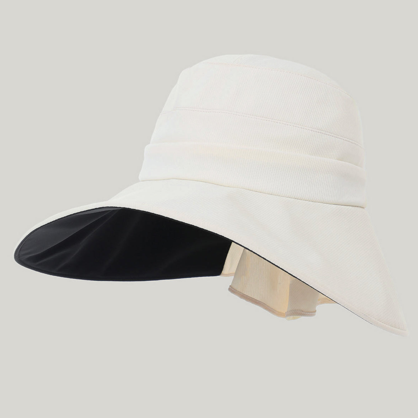 Women's wide-brim striped sun hat by FitiqueFit, lightweight outdoor hat with UV protection and stylish design.
