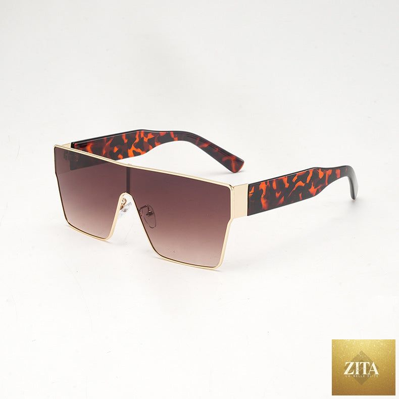 Square metal frame sunglasses by FitiqueFit with sleek European hip-hop style, featuring dark tinted lenses and thin metal arms.
