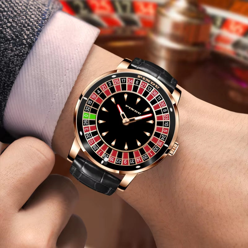 Design Watch NH35A Automatic Mechanical Wristwatches Las Vegas Roulette Diamond Luminous Pointer Montre Homme