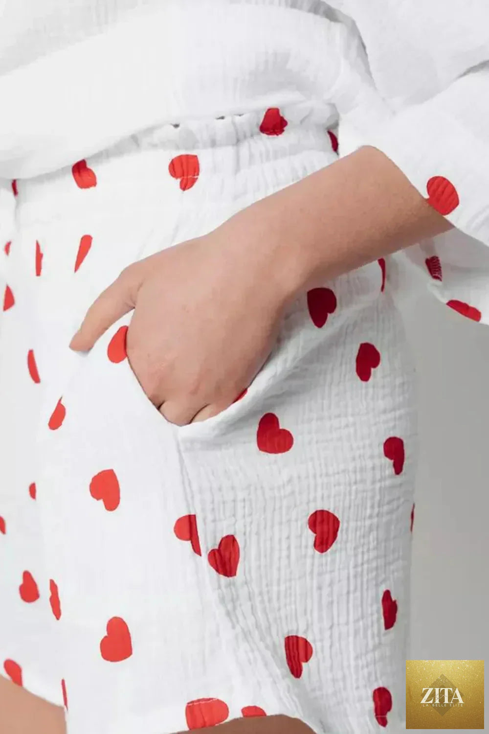 ShopBasicbae heart collar button down top and shorts set, featuring a stylish collar, buttons, and matching casual summer outfit.