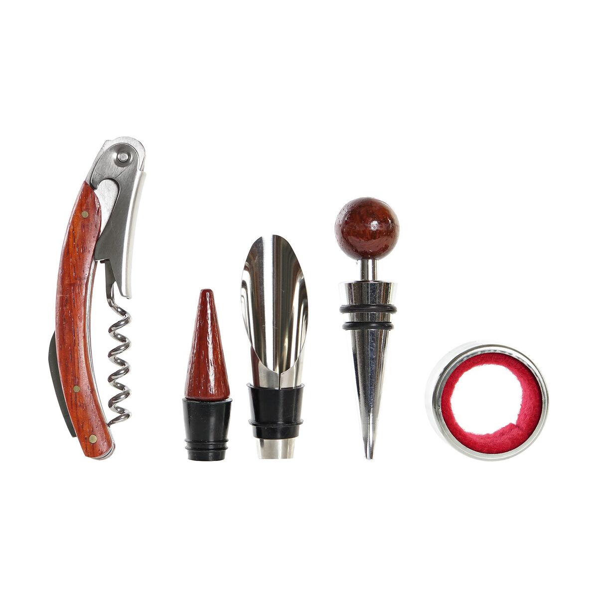 Set of Wine Accessories DKD Home Decor Dark brown 16 x 11 x 3,5 cm