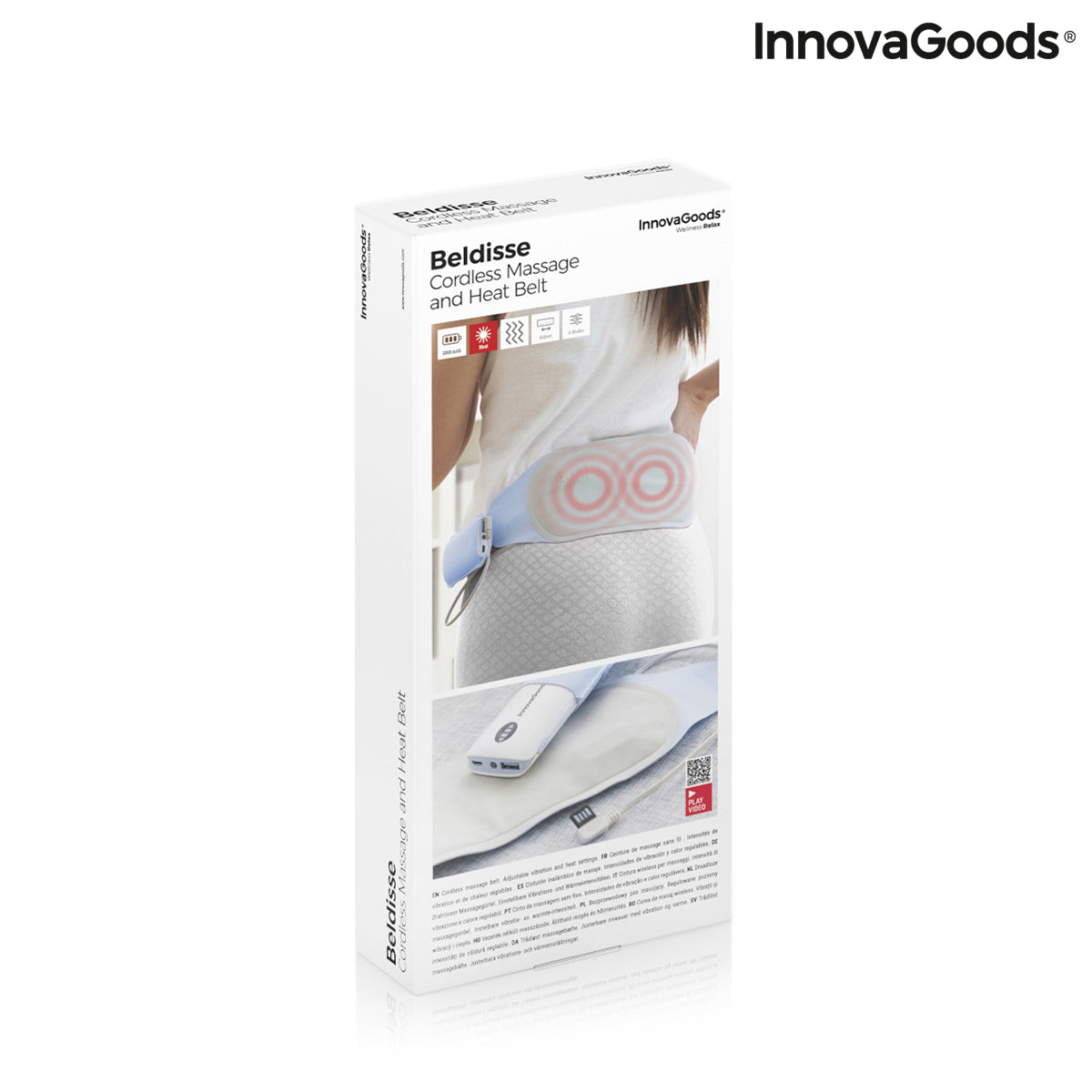 Rechargeable Wireless Massage and Heat Belt Beldisse InnovaGoods Bigbuy