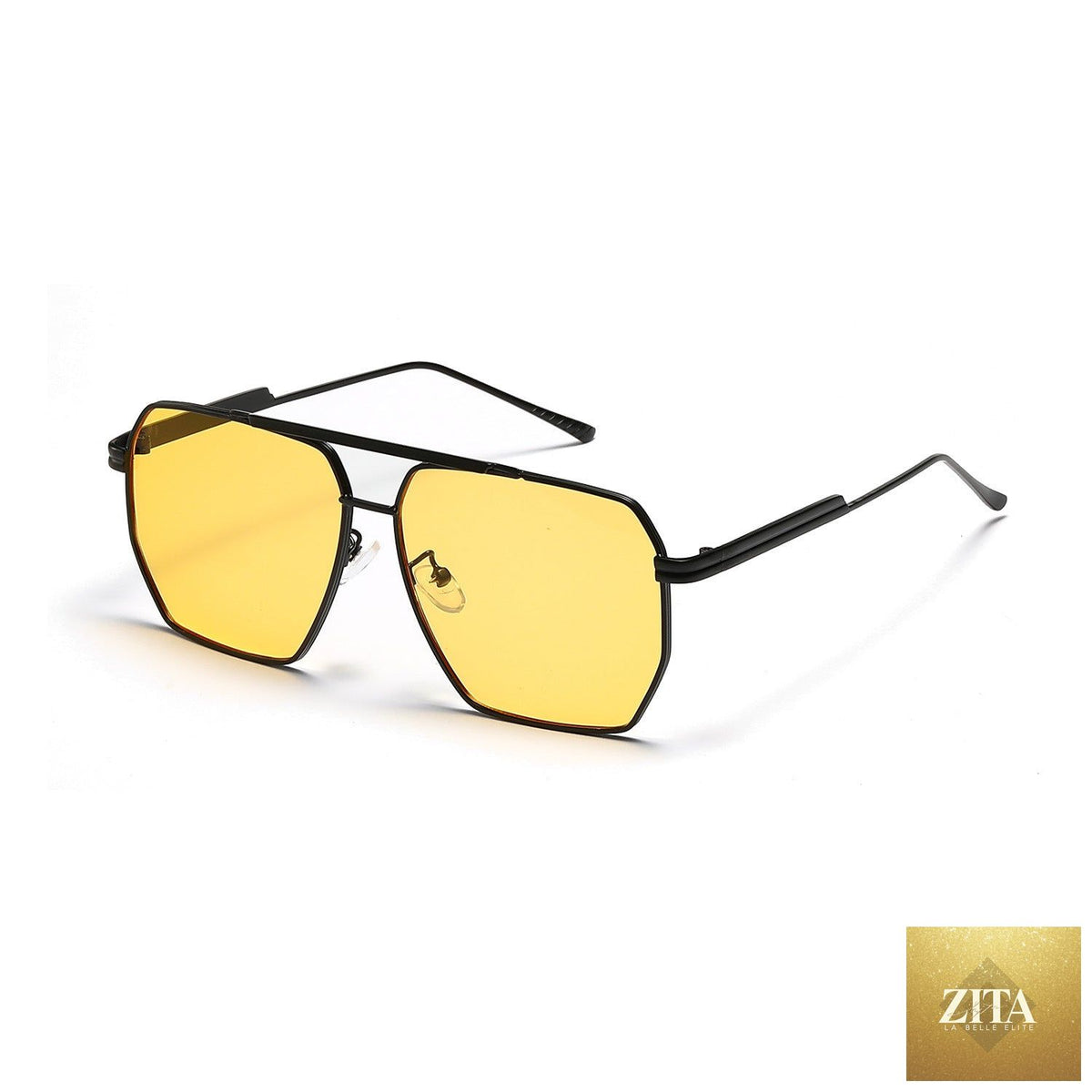 Large double beam retro sunglasses by FitiqueFit with UV400 protection, featuring bold frames and stylish design.