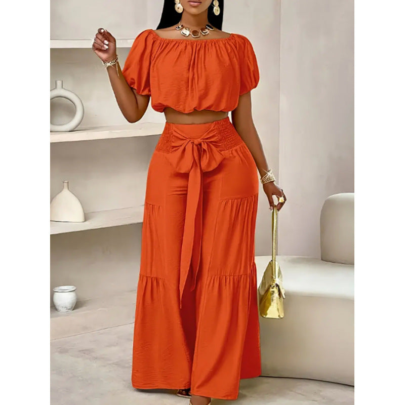 FitiqueFit high-waist flared pants and matching top two-piece casualwear set in multiple colors, available in sizes S to 2XL.