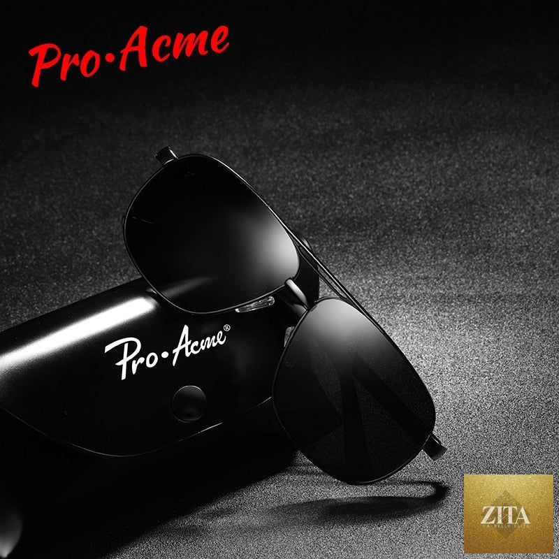 FitiqueFit polarized driving sunglasses for men, black designer eyewear with UV protection and stylish frame.
