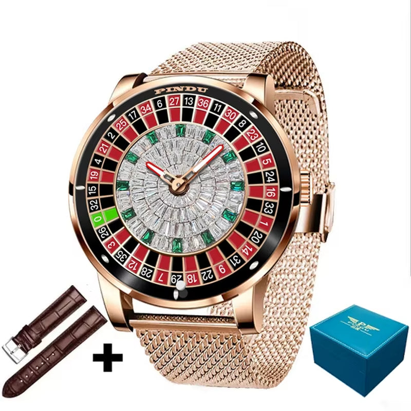 Design Watch NH35A Automatic Mechanical Wristwatches Las Vegas Roulette Diamond Luminous Pointer Montre Homme