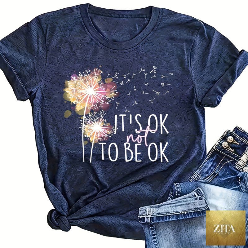 Women's Zita La Belle Elite casual short sleeve round neck T-shirt, summer everyday wear, soft fabric, simple and comfortable fit.