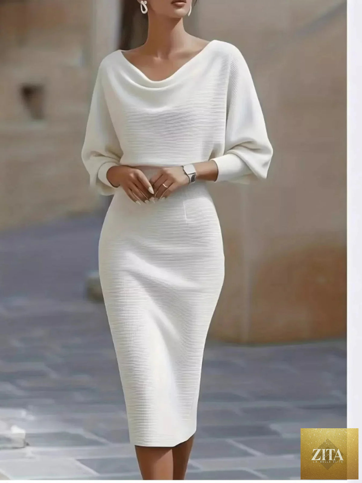 Cowl Neck Knit Bodycon Dresse