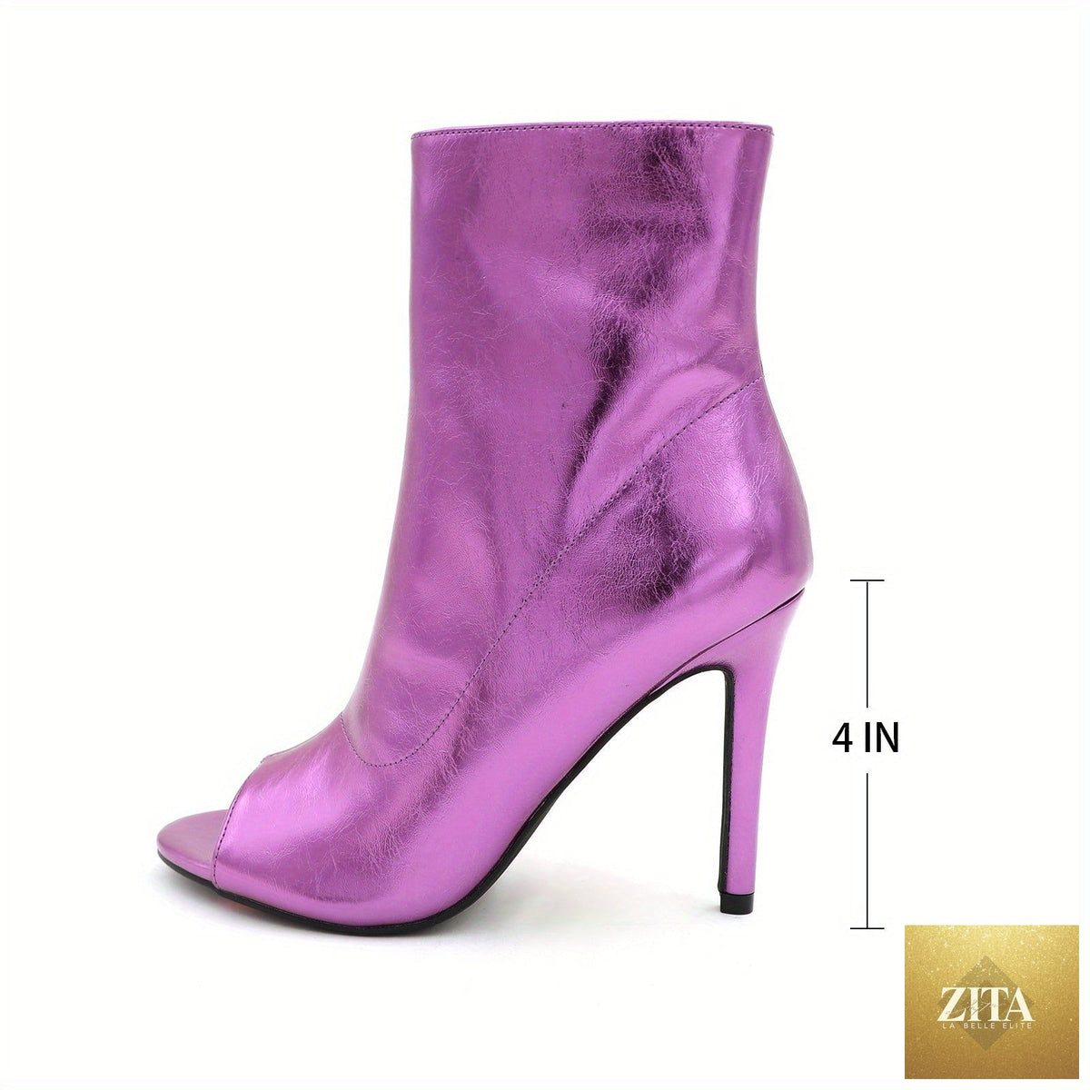 Shiny metallic silver stiletto boots for women, perfect for dance parties, with a sleek, high heel design.